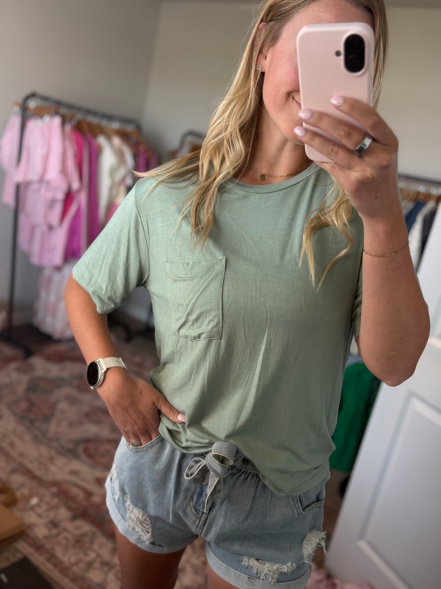 Sage Green Pocket Tee