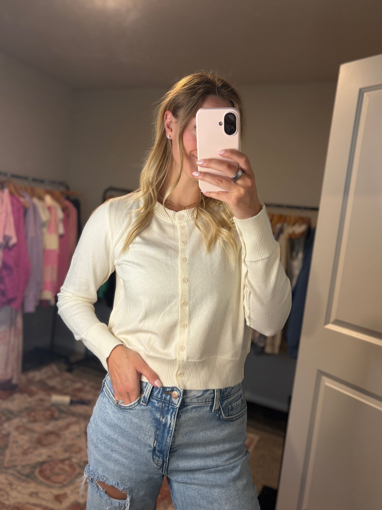 Cream Knit Cardigan