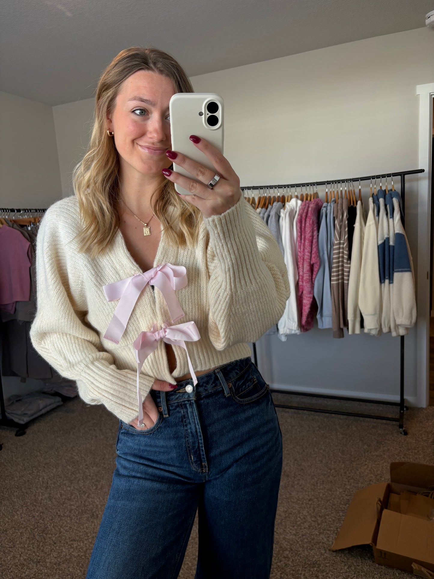 Pink Bow Sweater
