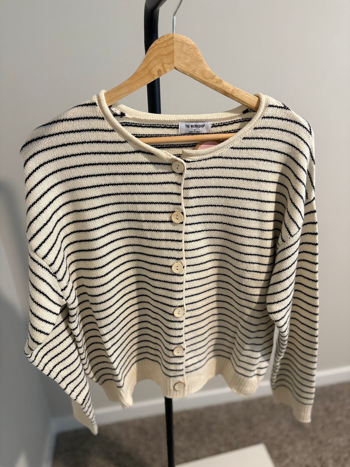 Stripe Button Cardigan