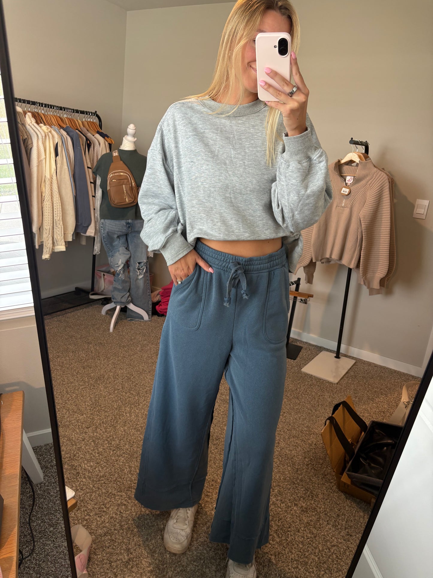 Dusty Blue Acid Pants