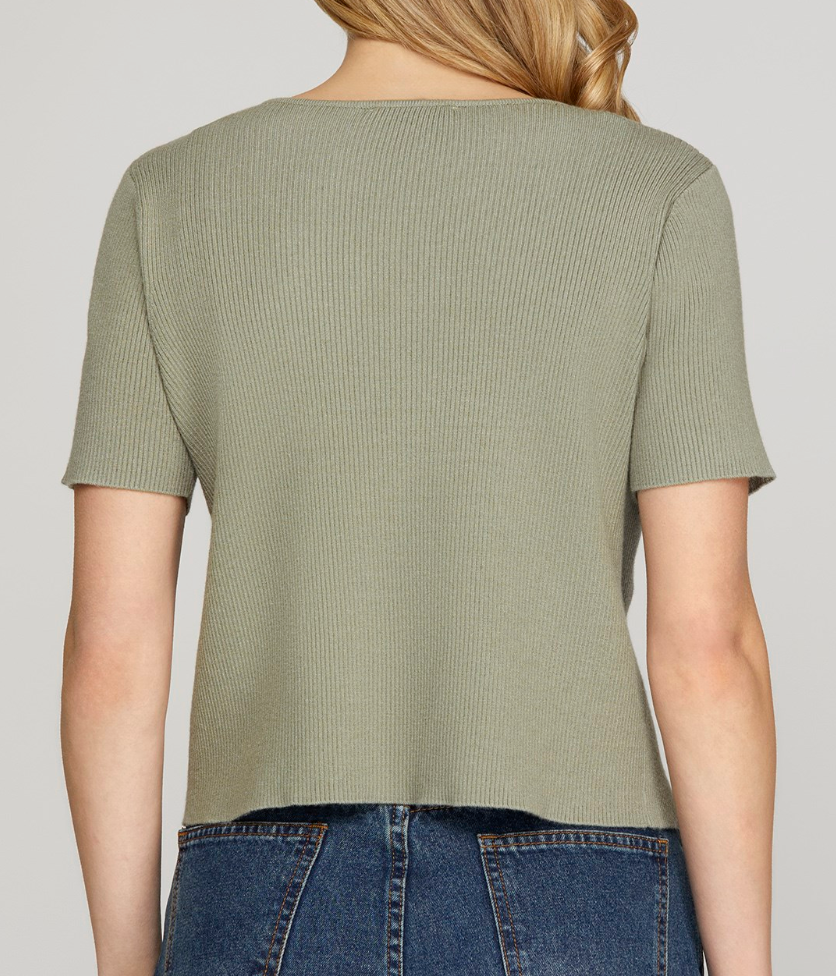 Olive Tie Cardigan