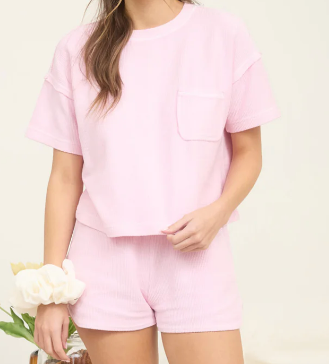 Light Pink Ribbed Set