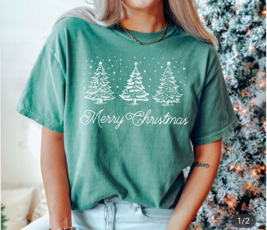 Snowy Merry Christmas Tee