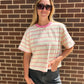 Ivory/Pink Stripe Tee