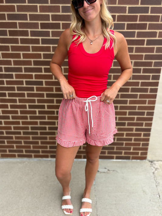 Red Gingham Shorts