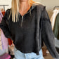 Black Washed Thermal Top