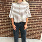 Stripe Short Sleeve Cardigan