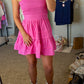 Pink Smocked Mini Dress