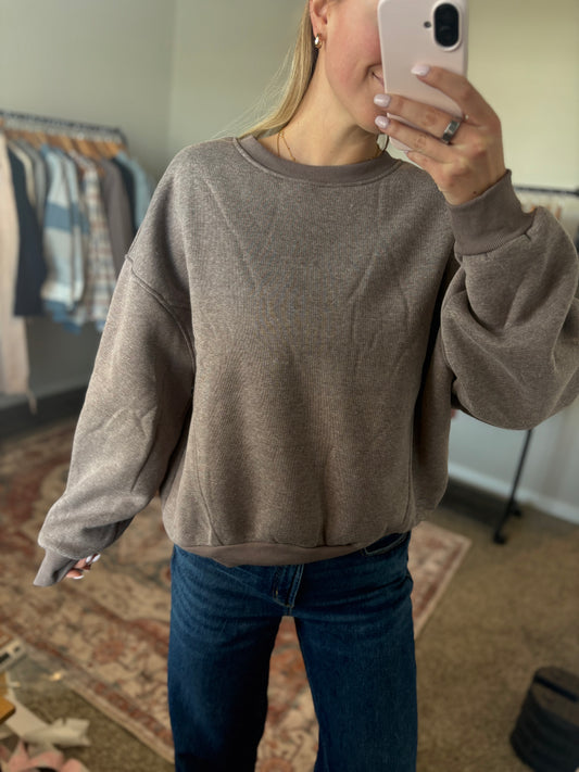 Oversized Walnut Crew