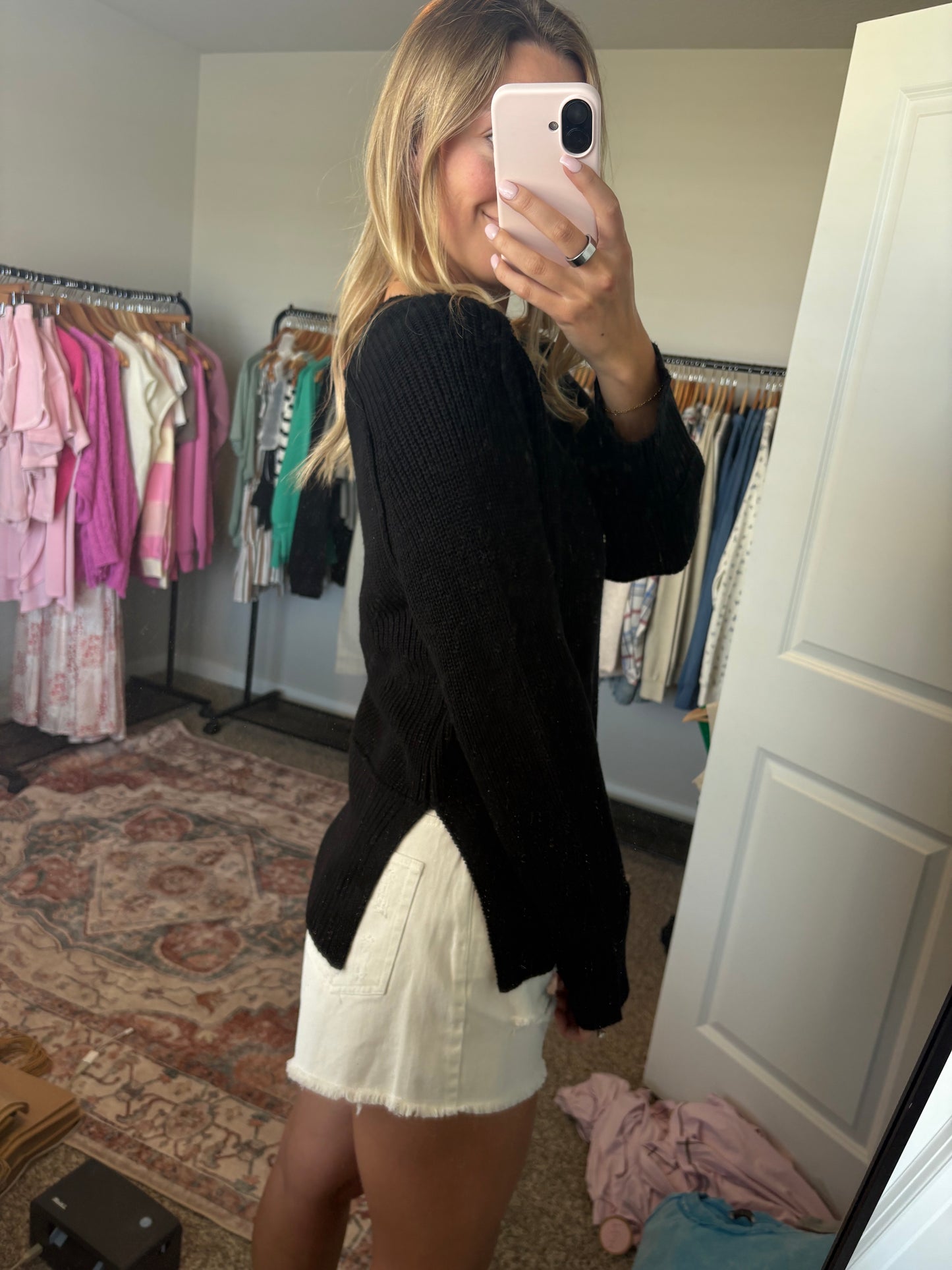 Black Ribbed Sweater
