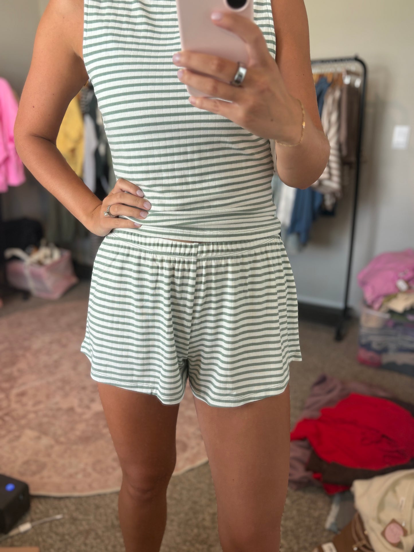 Stripe Tank & Shorts Set