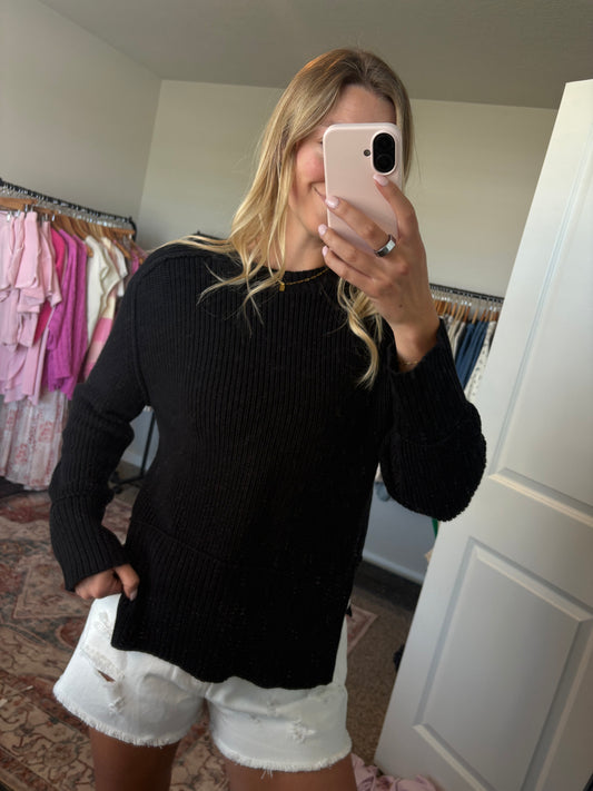 Black Ribbed Sweater