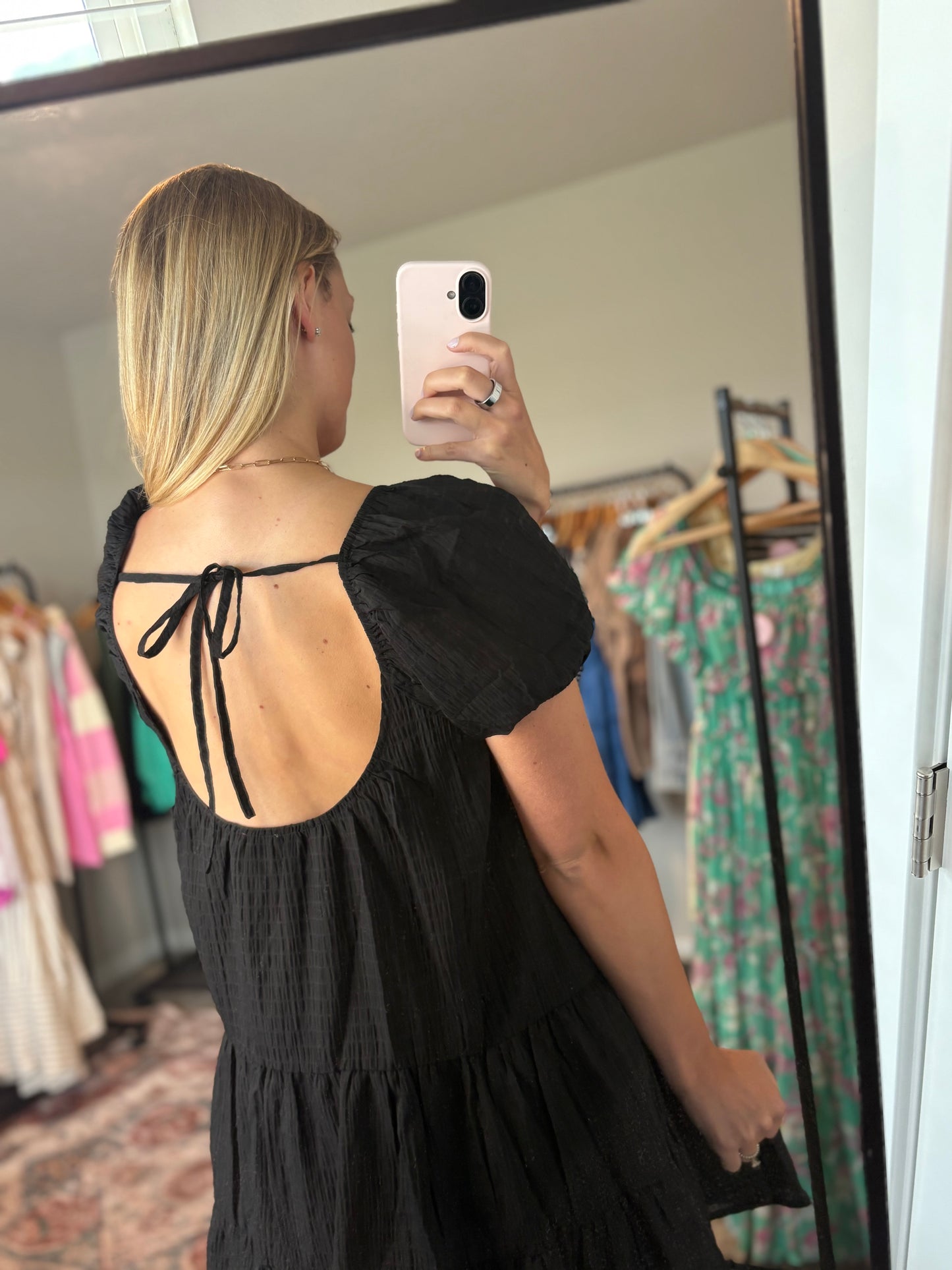 Black Puff Sleeve Dress