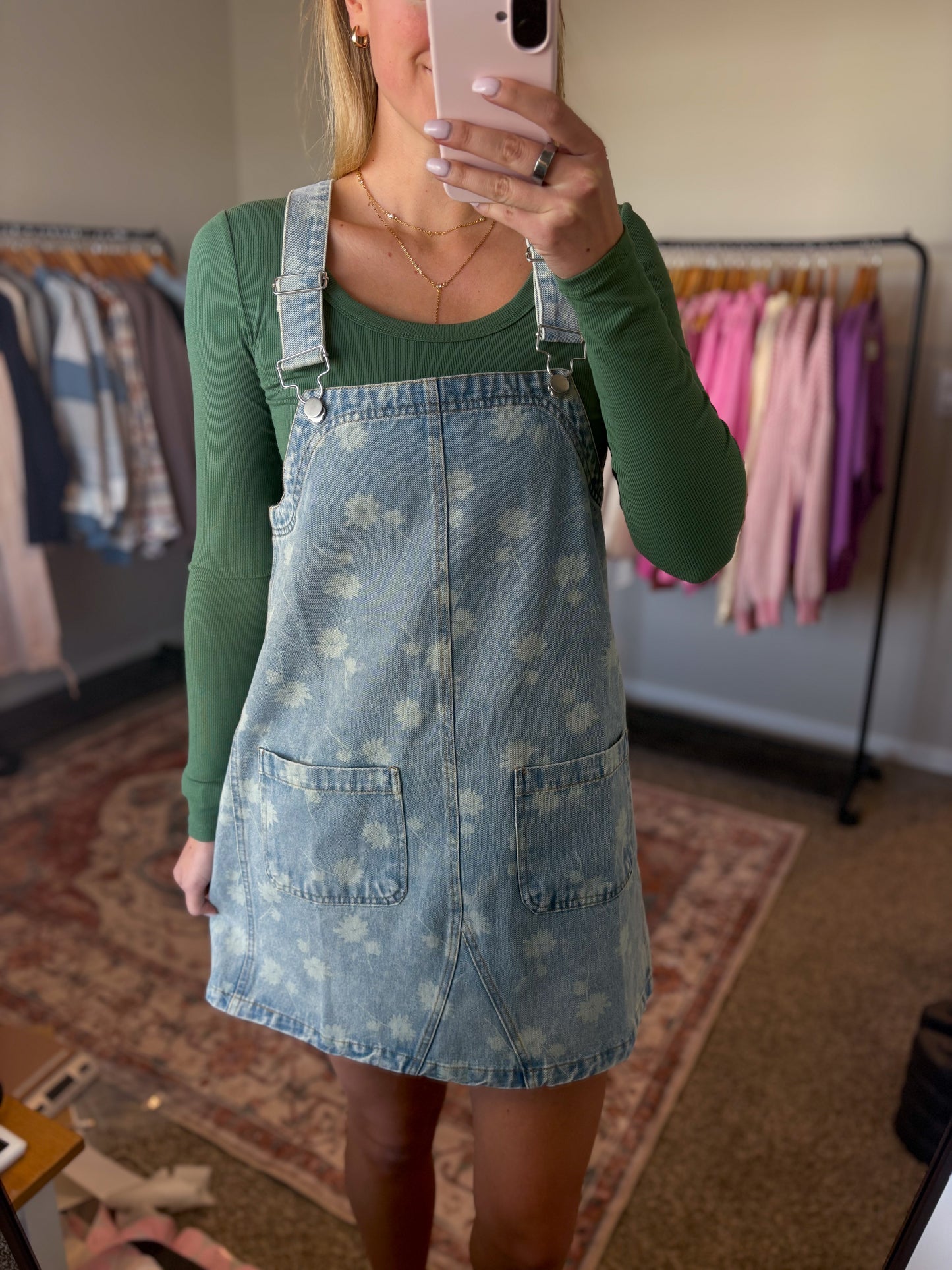 Denim Overall Mini Dress