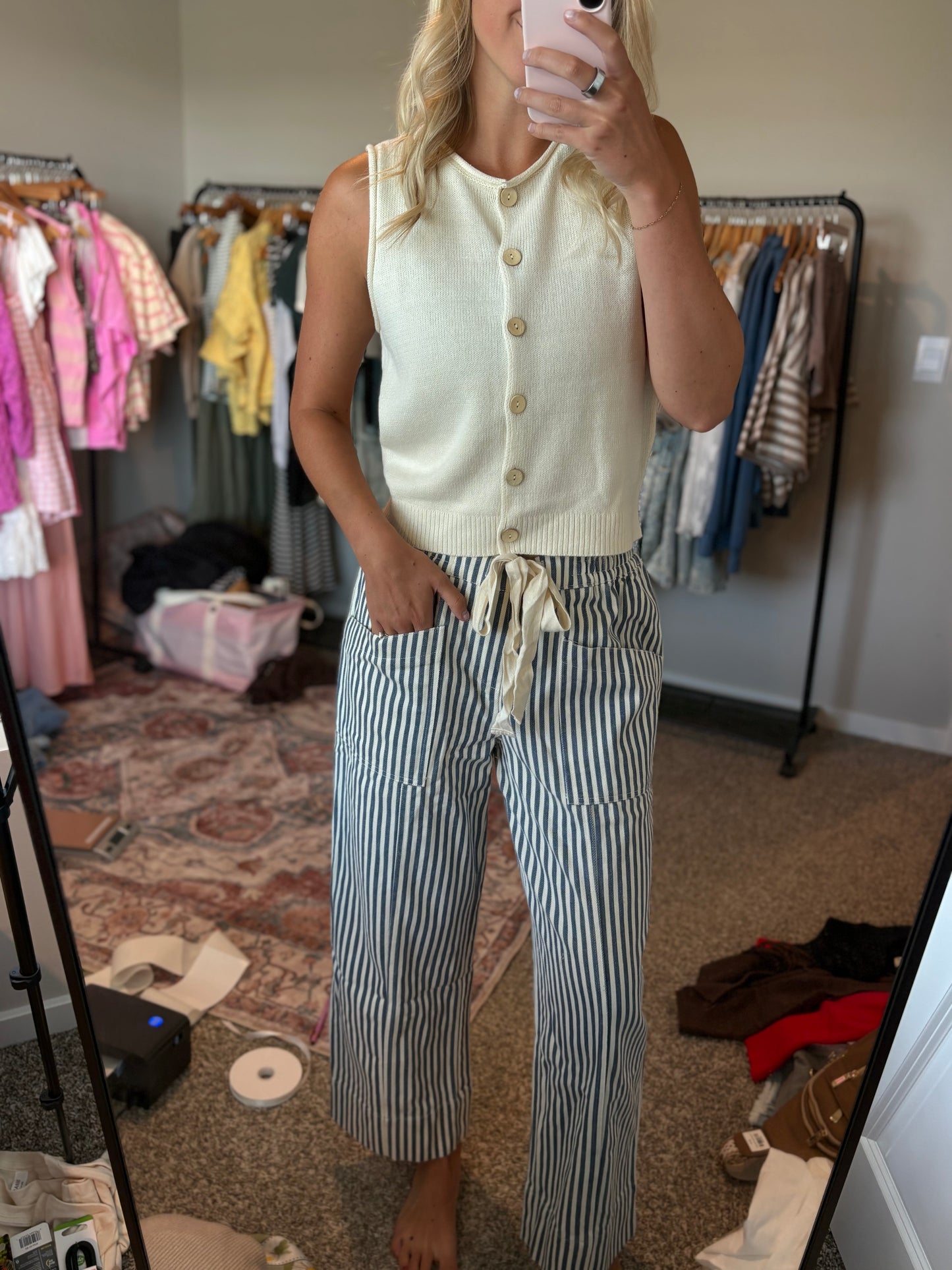 Navy Stripe Pants