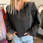 Black Washed Thermal Top