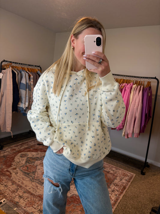 Floral French Terry Hoodie