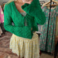 Green Crochet Cardigan L