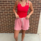 Red Ribbed Tank