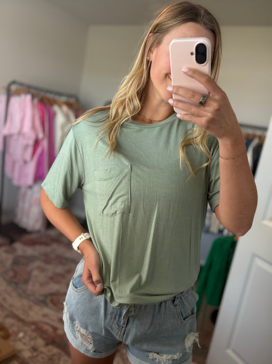 Sage Green Pocket Tee