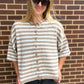 Stripe Short Sleeve Cardigan