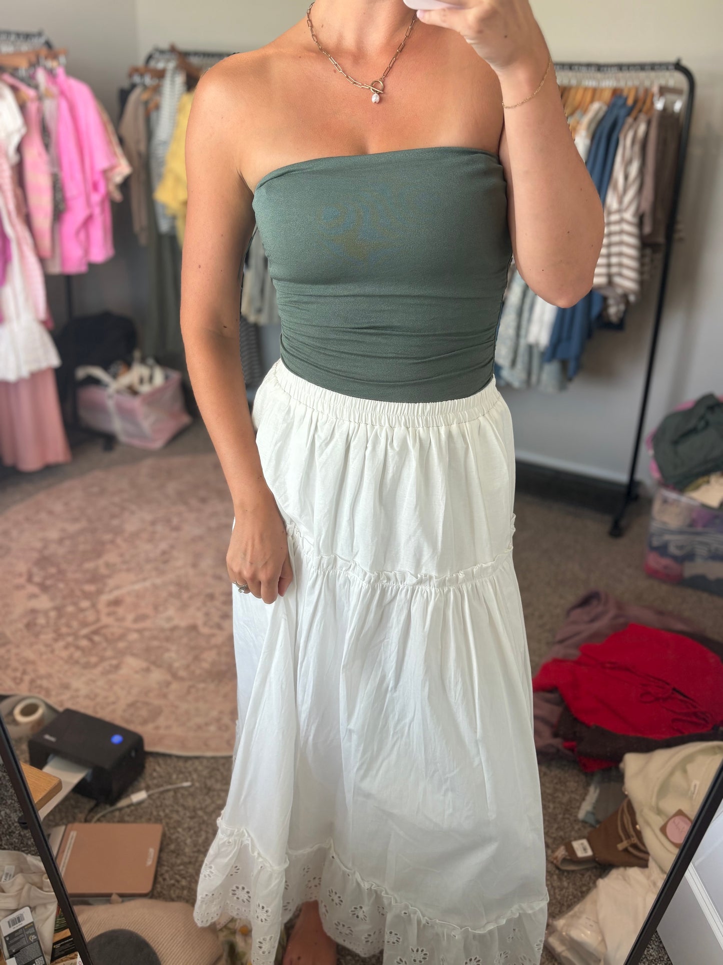 White Eyelet Skirt