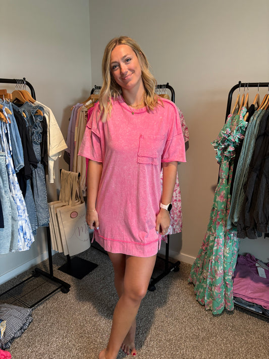 Pink T-Shirt Dress