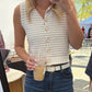 Stripe Cardigan Vest