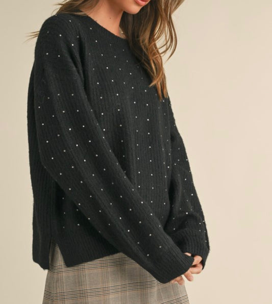 Rhinestone Sweater Top