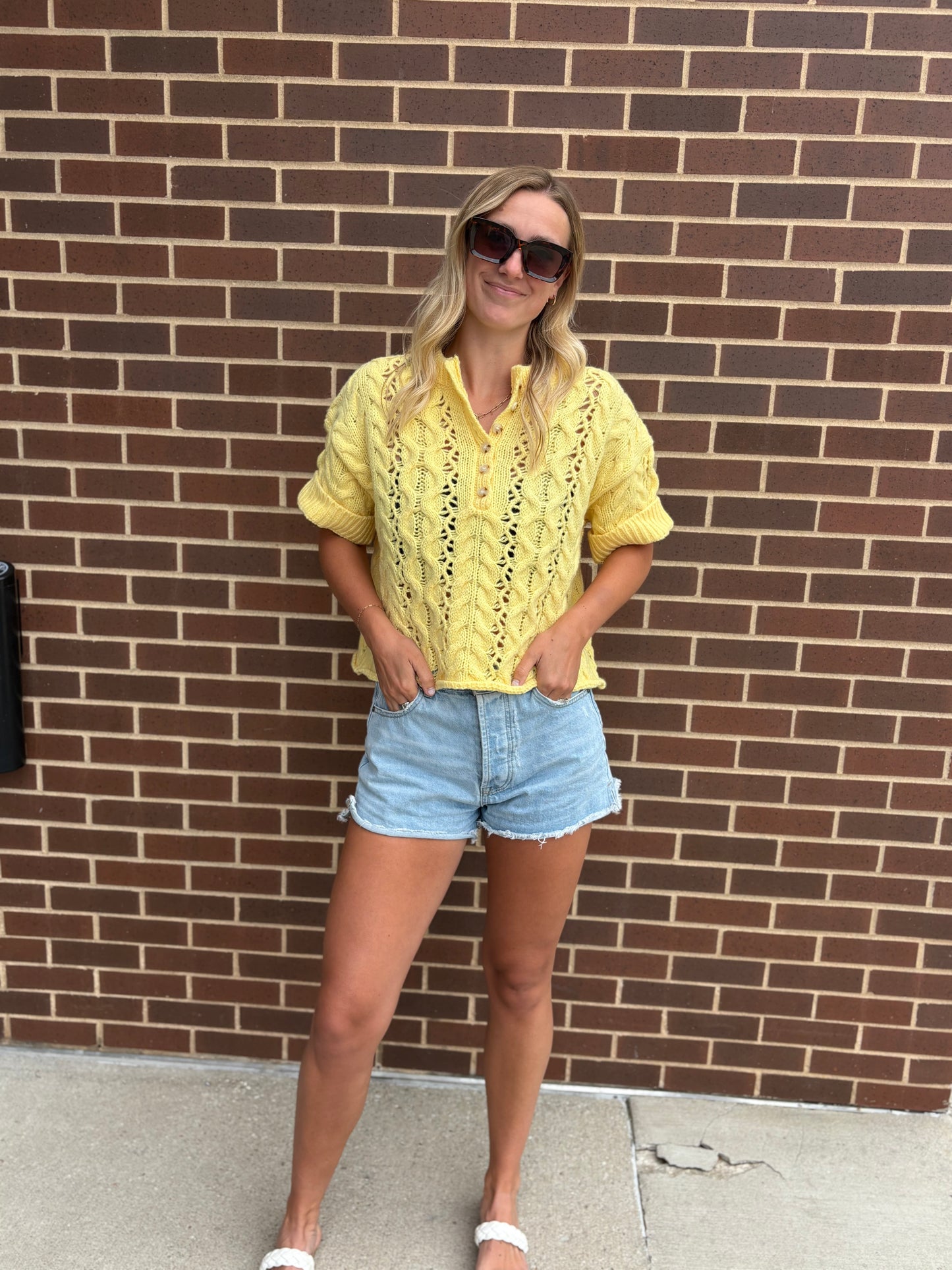 Lemon Knit Top
