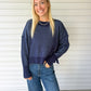 Navy Two-Tone Sweater