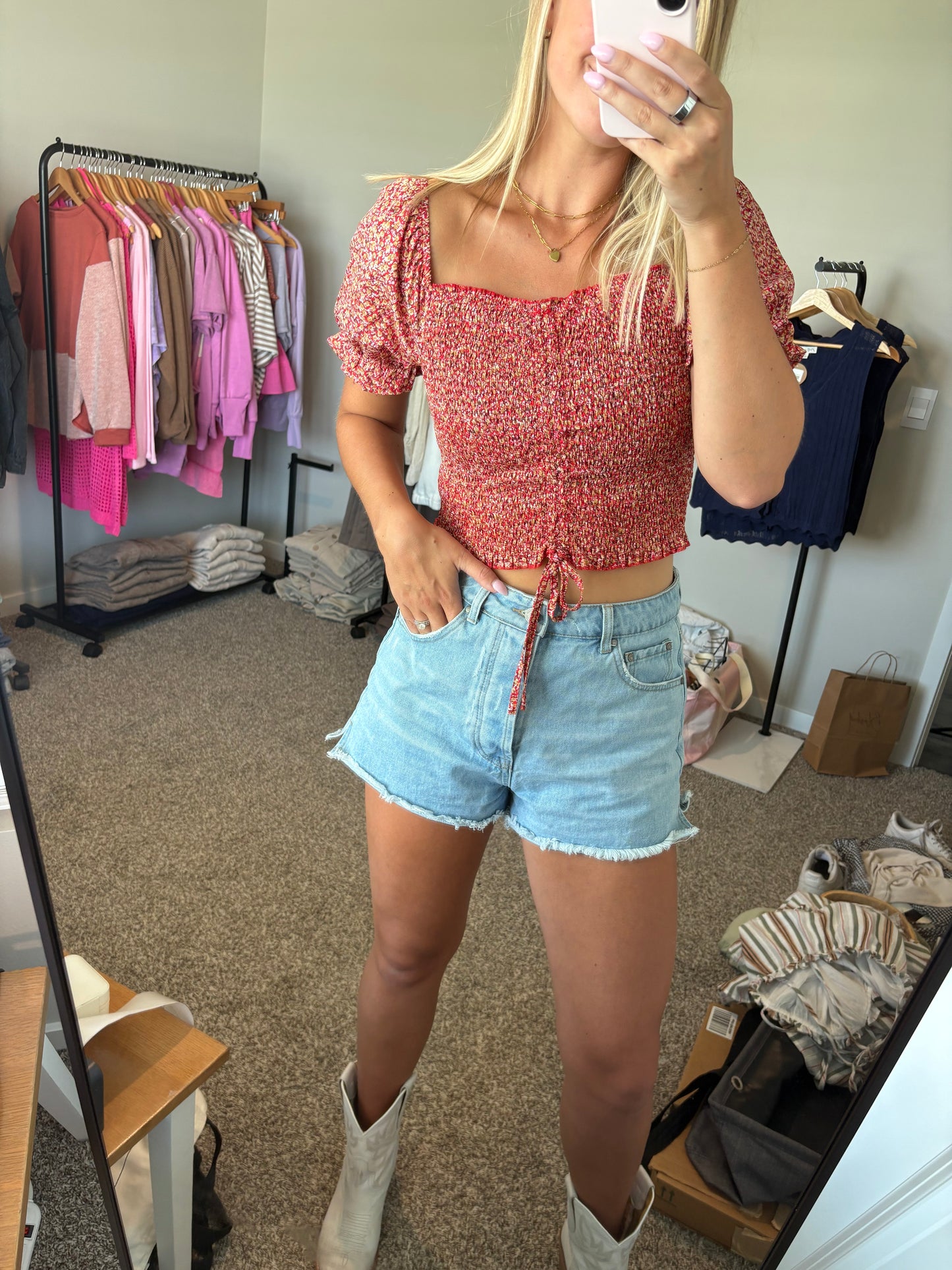 Floral Smocked Top