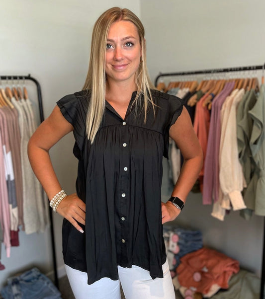 Ruffle flowy button down