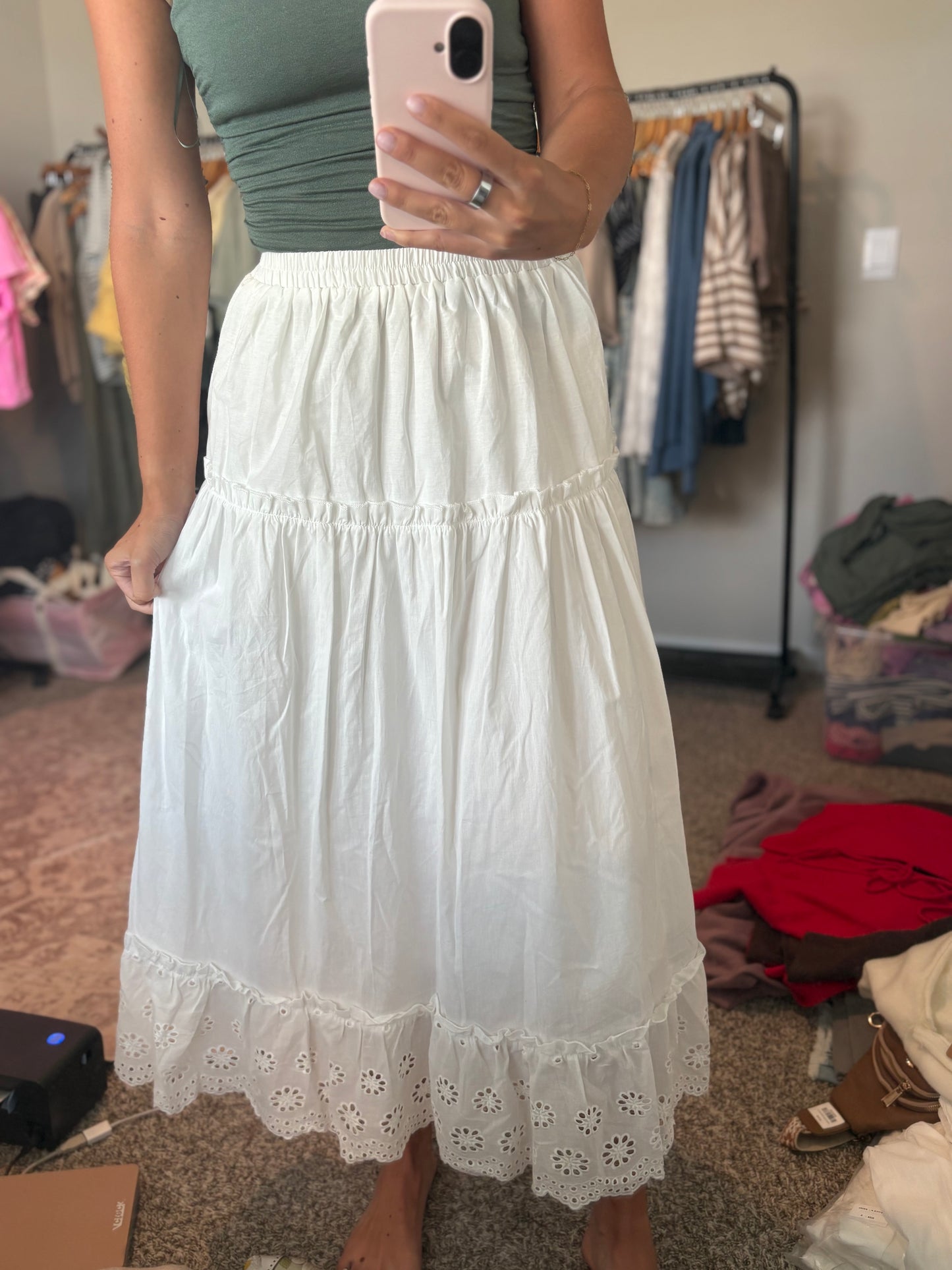 White Eyelet Skirt