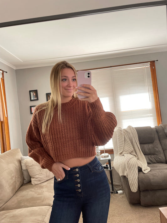 Rust Cropped Sweater