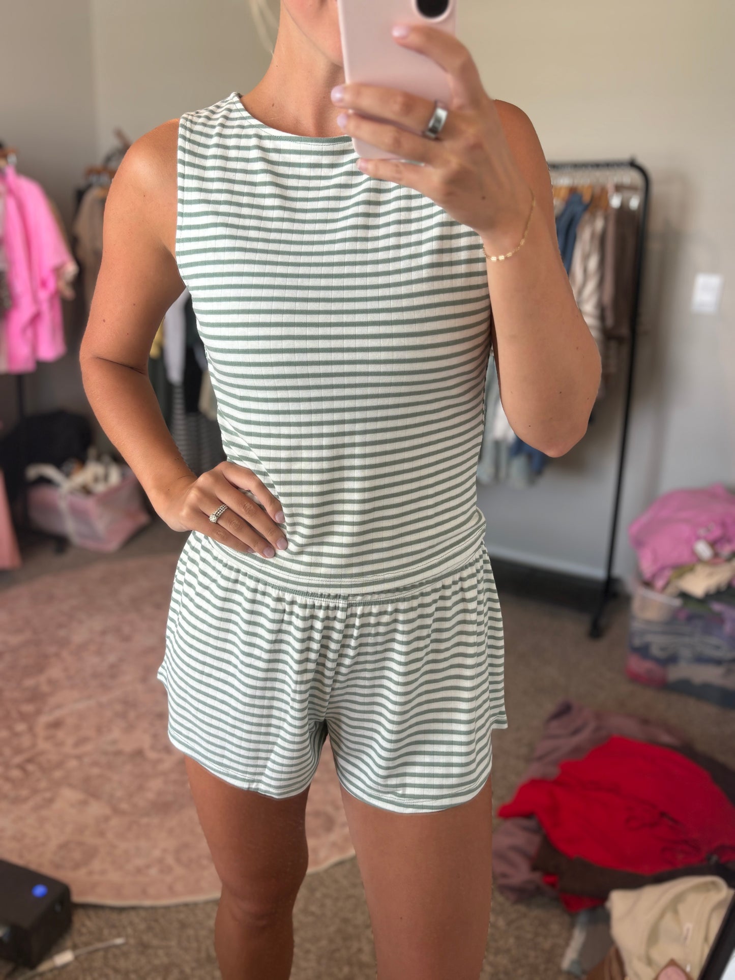 Stripe Tank & Shorts Set