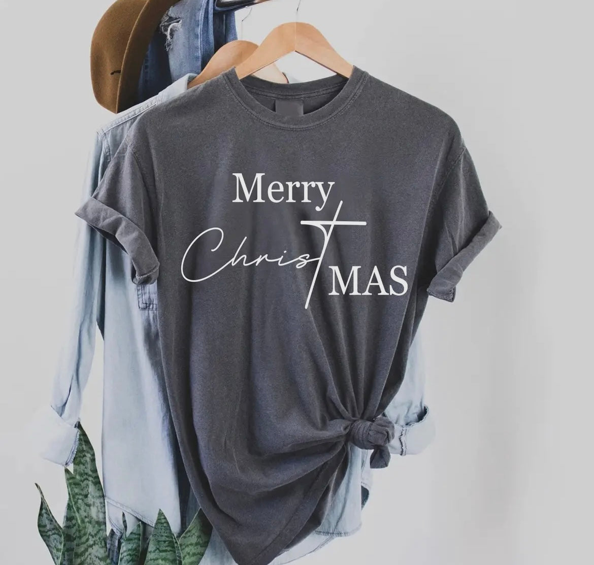 Merry Christmas Cross Tee