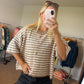 Stripe Short Sleeve Cardigan