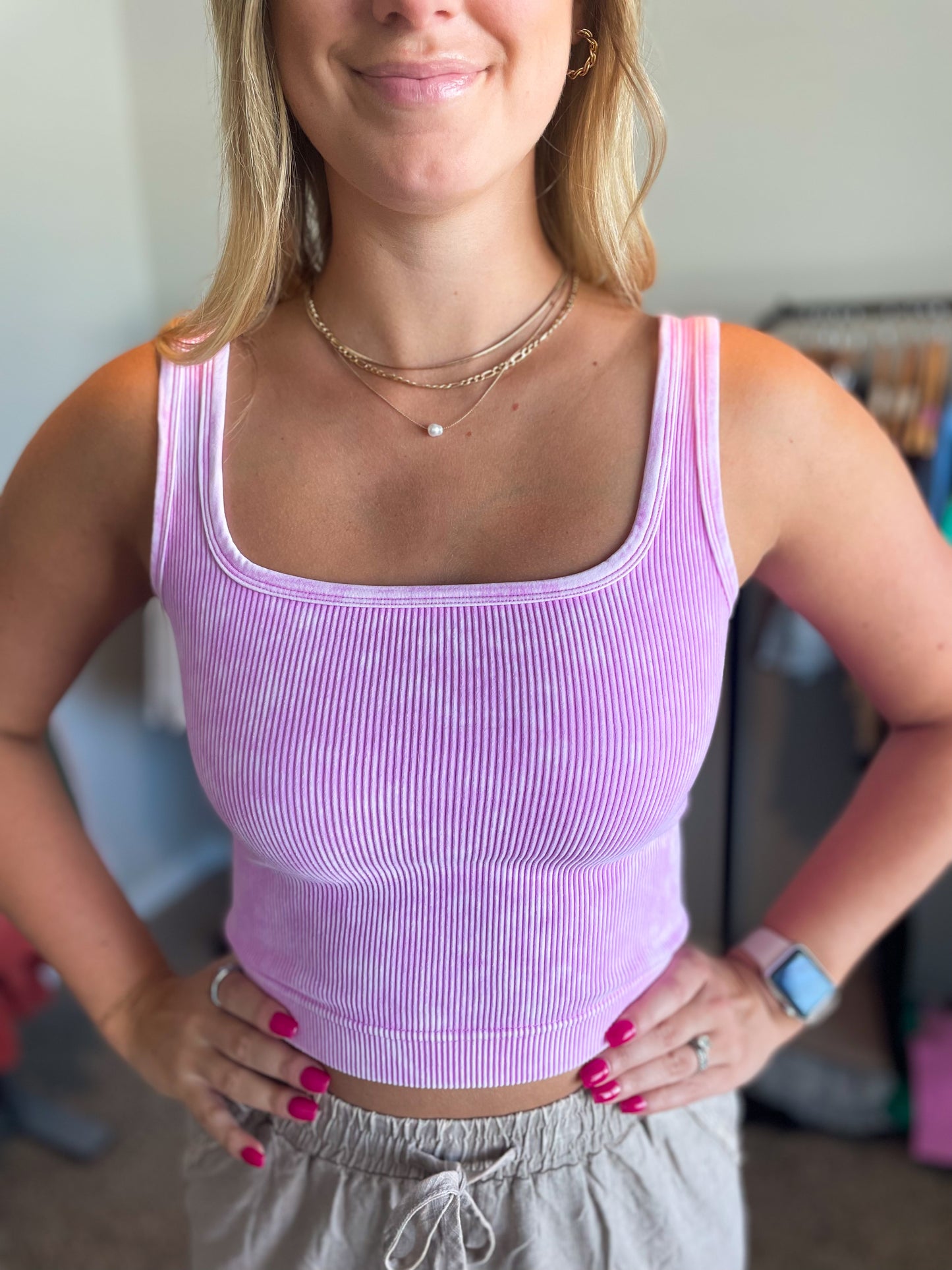 Mauve Washed Tank Top