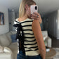 Stripe Back Tie Sweater
