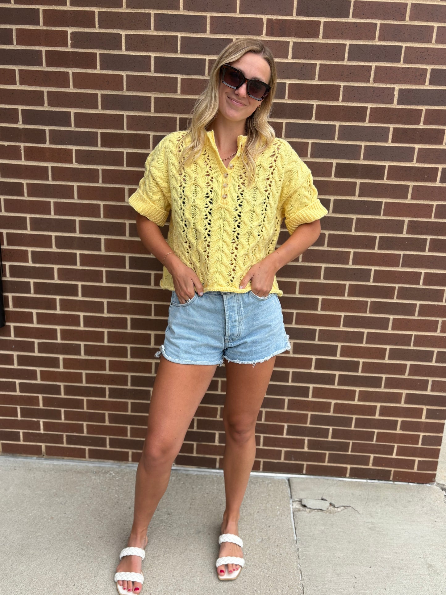 Lemon Knit Top