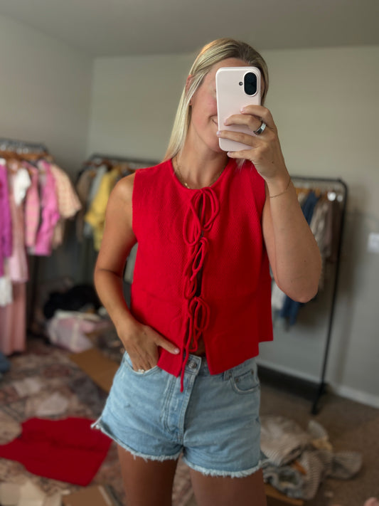 Tie Sweater Vest