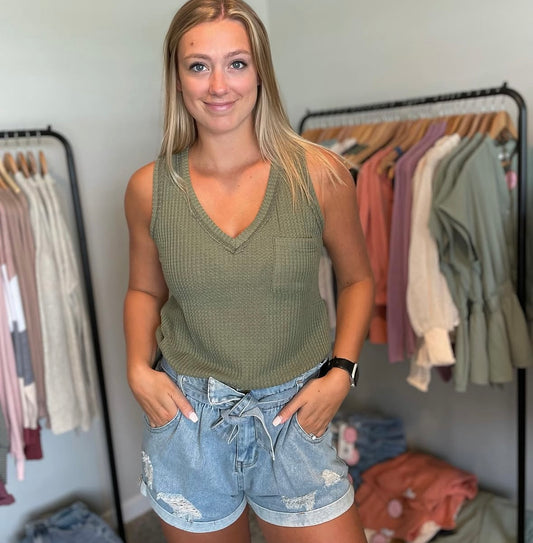 Olive pocket Tank