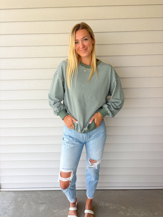 Coastal Stripe Crew
