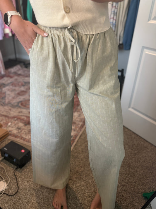 Olive Linen Pants