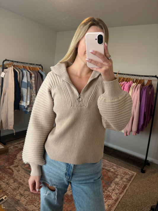 Taupe Half-Zip