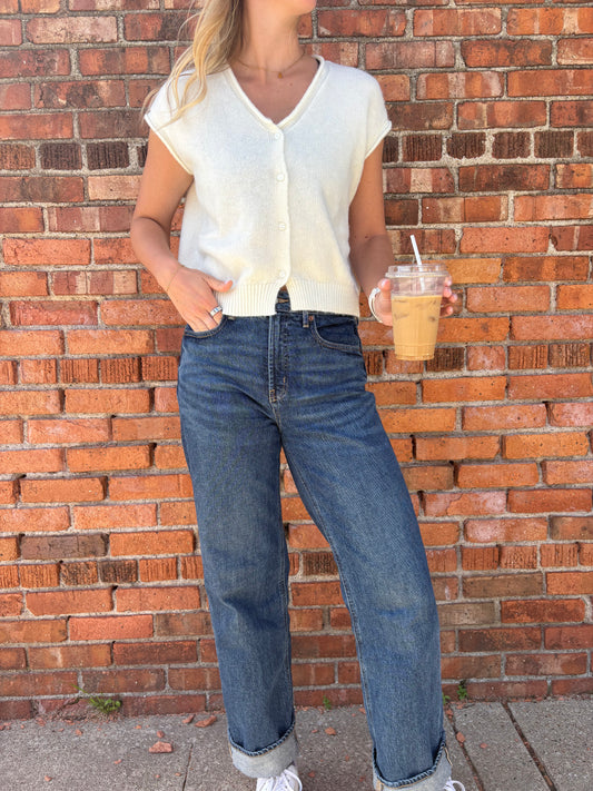 Cream Cardigan Sweater
