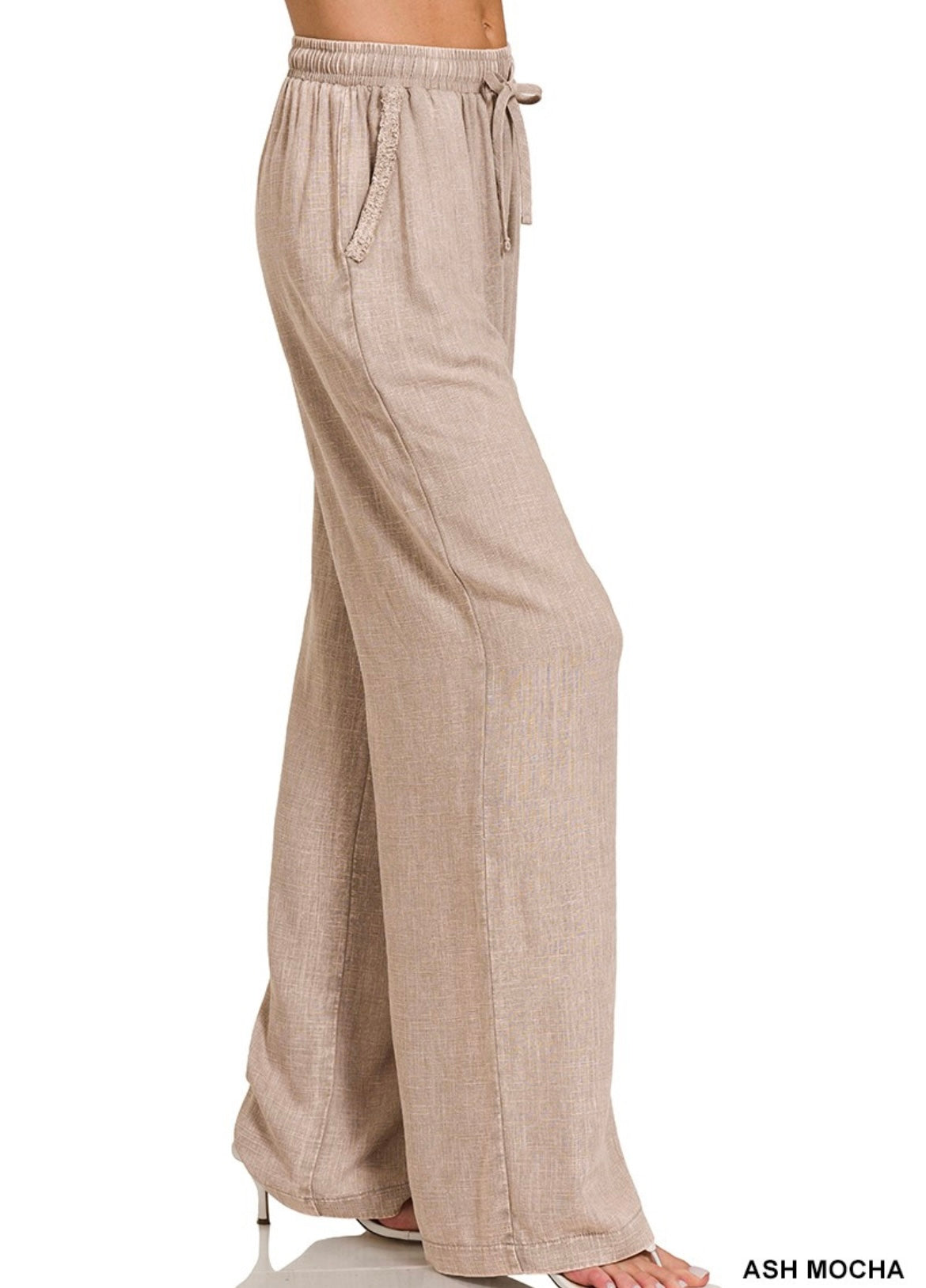 Acid Wash Linen Pants