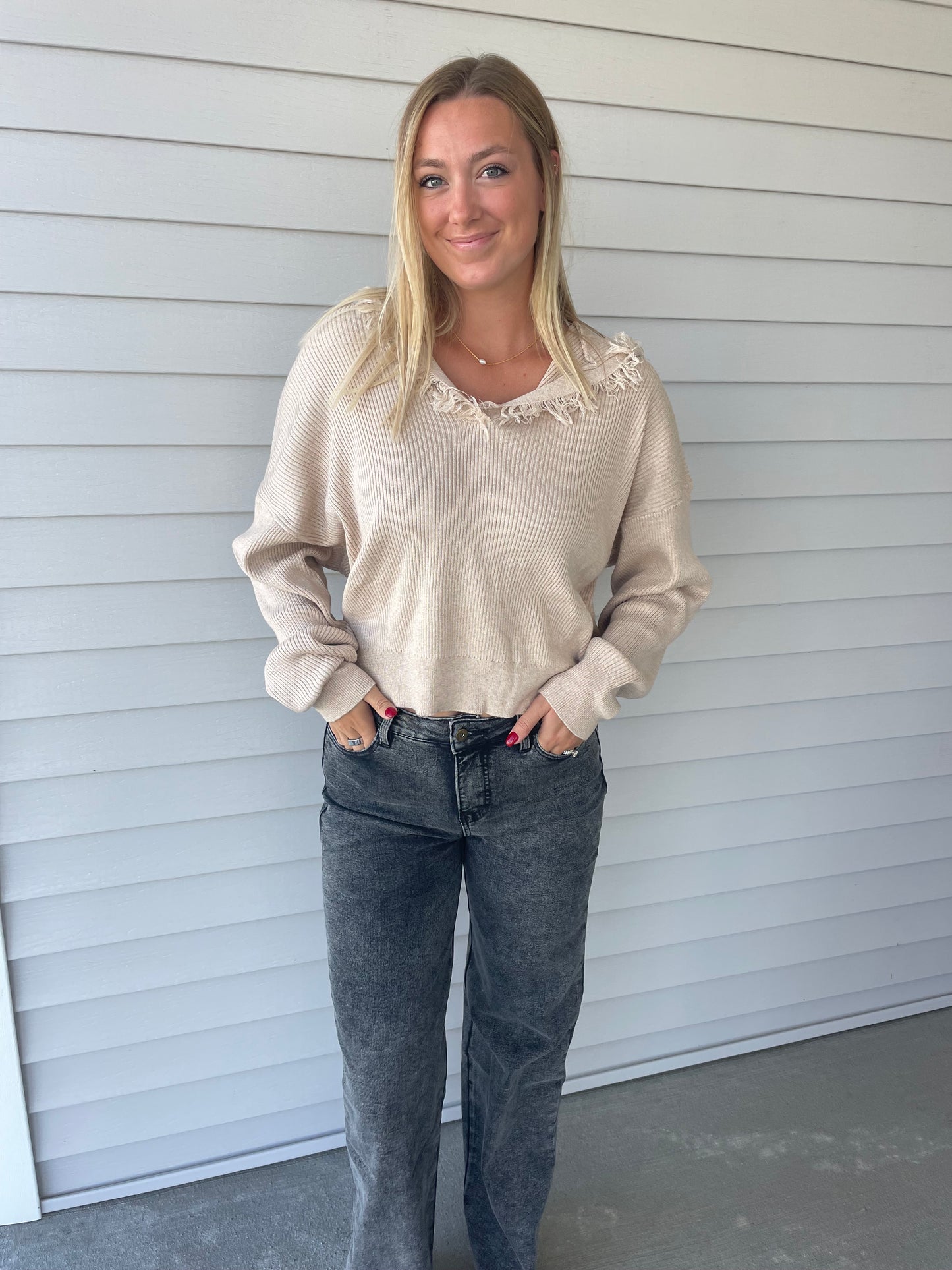 Taupe Ribbed Sweater